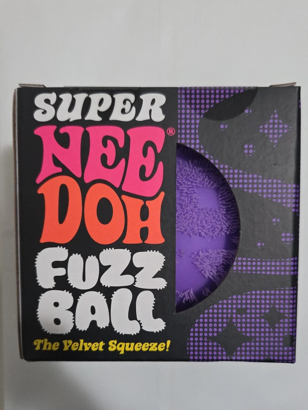 Needoh Super Fuzz Ball Purple Stress Toy-Authentic